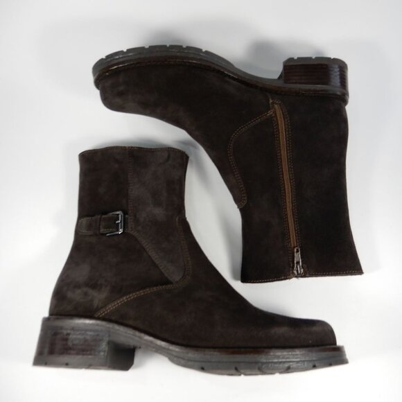 LA CANADIENNE Corey Buckle Bootie Boots Size 6 Waterproof Suede Brown NEW $525 - Picture 10 of 14